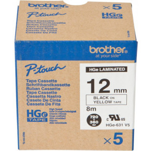 Brother Banda Laminata 12 mm black on yellow 5-Pack