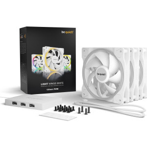 be quiet! LIGHT WINGS White RGB 120mm PWM Three Fan Pack