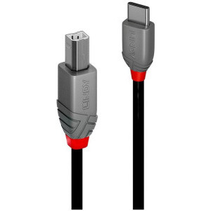 LINDY Anthra, USB 2.0 tip C Male - USB 2.0 tip B Male, 2m, negru-gri