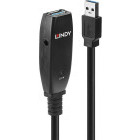 Cablu periferice LINDY Active Extension Slim, USB 3.0 Male tip A - USB 3.0 Female tip A, 15m, negru
