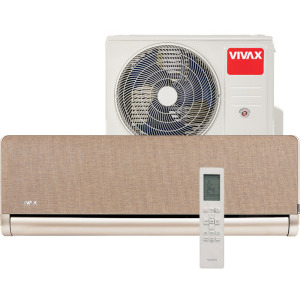 Aer conditionat VIVAX H+ Design Gold, 12000 BTU, Clasa A+++/A++, Wi-Fi, Inverter, Golden Fin, Ionizator + Kit instalare inclus