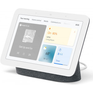 Google Nest Hub (2nd Gen) + 7" touchscreen, Wi-Fi, Bluetooth, 3 Microfoane, Google Asistant Built In, Negru