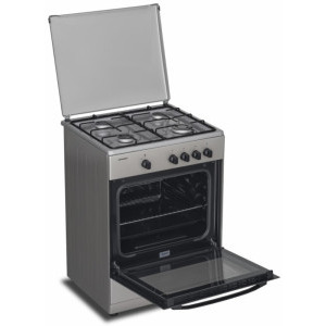 Heinner HFSC-SME60SL, 4 arzatoare, Gaz, Dispozitiv de siguranta, 60 cm, Argintiu
