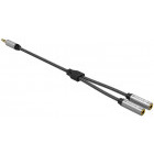 Cablu audio Orico Jack 3.5 mm Male - 2x Jack 3.5 mm Female, 0.25m, negru