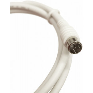 Schrack Cablu coaxial S4H, 2xF-Quick >90dB, alb, 1.0m