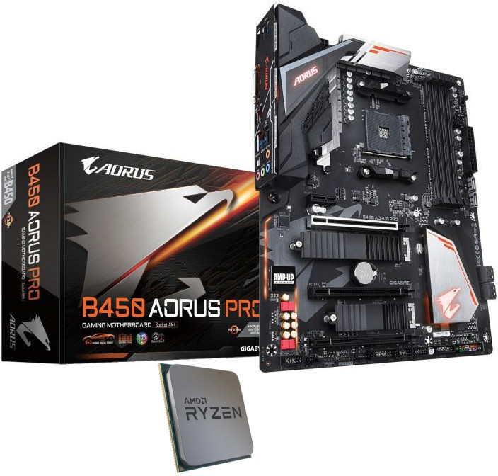 Procesor AMD Ryzen 5 3600 3.6GHz box + Placa de baza GIGABYTE B450 AORUS PRO (Starter KIT)