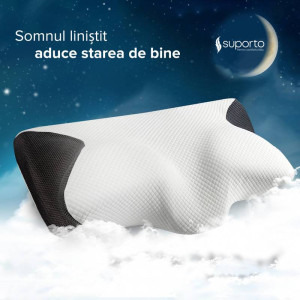 Suporto Set perne pentru dormit ortopedica cervicala si perna pentru genunchi