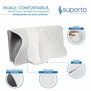 Suporto Set perne pentru dormit ortopedica cervicala si perna pentru genunchi