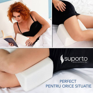 Suporto Set perne pentru dormit ortopedica cu suport cervical si perna pentru genunchi