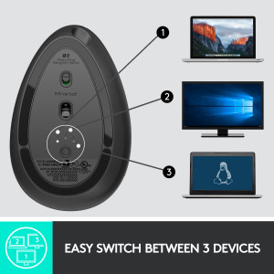 Logitech MX Vertical, Wireless/Bluetooth, Black