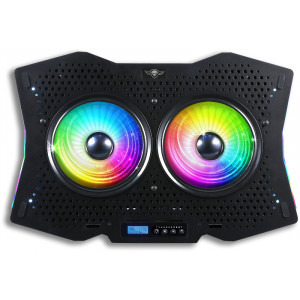 Spirit of Gamer AIRBLADE 1000 RGB, pana la 17.3 inch, 2 ventilatoare 115 mm, 8 pozitii, 6 viteze, sasiu aluminiu, LCD controller