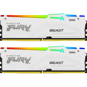 Memorie Kingston FURY Beast RGB White 64GB DDR5 6000MHz CL36 Dual Channel Kit