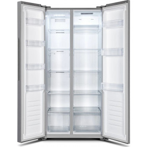 Heinner HSBS-441NFXF+, 441 L, No Frost, Display, Clasa F, Functie vacanta, Super congelare, 178 cm, Inox