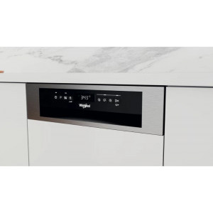 Whirlpool WSBO3O34PFX, Slim, 10 seturi, 8 programe, Clasa D, 6th Sense, Power Clean, 45 cm