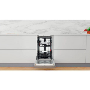 Whirlpool WSBO3O34PFX, Slim, 10 seturi, 8 programe, Clasa D, 6th Sense, Power Clean, 45 cm