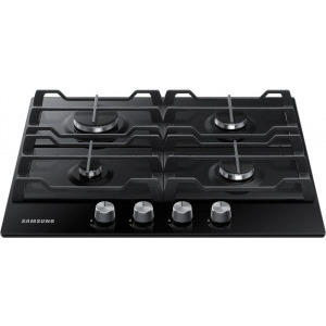 Samsung NA64H3000AK/L1, Gaz, 4 arzatoare, Gratare de fonta, 60 cm, Sticla neagra