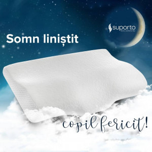 Suporto Set 2x perne cu suport cervical din spuma cu memorie pentru copii 12-16 ani