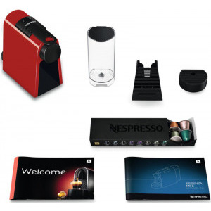 Nespresso by De'Longhi Essenza Mini Red + Aparat pentru spumare lapte Aeroccino 3, 1260W, 19bar, 0.6L, Rosu