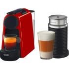 Espressor de cafea Nespresso by De'Longhi Essenza Mini Red + Aparat pentru spumare lapte Aeroccino 3, 1260W, 19bar, 0.6L, Rosu