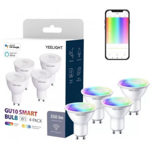 Yeelight Set 4 Becuri Yeelight LED GU10 Smart Bulb W1, Multicolor, 4.5W, 350 lm