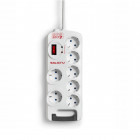 Priza/prelungitor SALICRU SPS.SAFE 7, 1.8m, 7x Schuko, Alb
