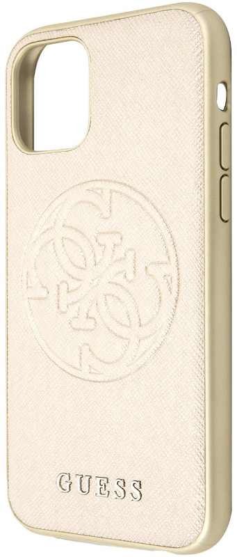 Guess Protectie pentru spate Gold Saffiano Circle pentru iPhone 11 Pro