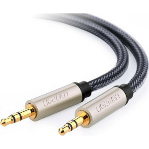 Cablu audio Ugreen AV125, Jack 3.5 mm Male - Jack 3.5 mm Male, 2m, negru-gri