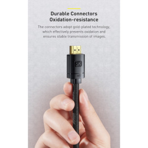 Baseus HD 8K, HDMI Male - HDMI Male, v2.1, 1m, negru