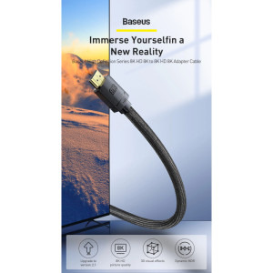 Baseus HD 8K, HDMI Male - HDMI Male, v2.1, 2m, negru