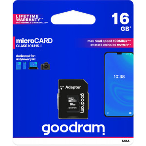 GOODRAM M1AA, Micro SDHC, 16GB, Clasa 10, UHS-I U1 + Adaptor