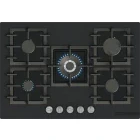 Bosch PPQ7AAI40, Gaz, 5 zone de gatit, FlameSelect, Aprindere electrica integrata, Sistem de siguranta, Gratar fonta, Wok, 75 cm, Negru