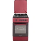 Aragaz NobelTek NLT 1065BD/G1, Gaz, 4 arzatoare, Sistem de siguranta, 50 cm, Visiniu