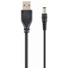 Cablu periferice Gembird USB tip A 2.0 Male la DC 3.5mm Male, 1.8 m, Negru