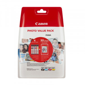 Canon Cartus CLI-581XL Multi Pack + 50 Coli hartie foto - Value Pack