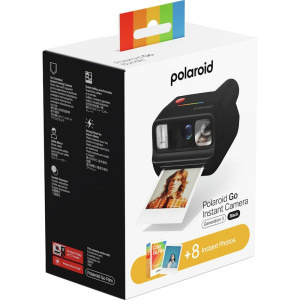 Polaroid Go Gen 3 Black + Color Film Bundle (8 Instant Photos)