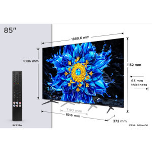 TCL Smart TV QD-MiniLED 85P8L Seria P8L 214cm 4K UHD HDR