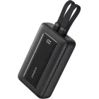 Baterie externa Anker A1681G11, 20000 mAh, 1x USB, 1x USB-C, 30 W, Display, Cablu USB-C & Lightning integrat, Black