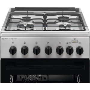 Electrolux LKK560000X, Mixt, 4 arzatoare gaz, Cuptor electric, SteamBake, AirFry, Aprindere integrata, Grill electric, Clasa A, 50 cm, Inox