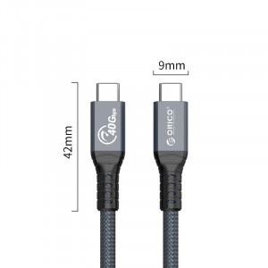 Orico USB4 tip C Male - USB4 tip C Male, 0.3m, gri