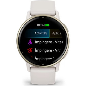 Garmin Vivoactive 5, GPS, 42mm, curea silicon, Cream Gold/Ivory