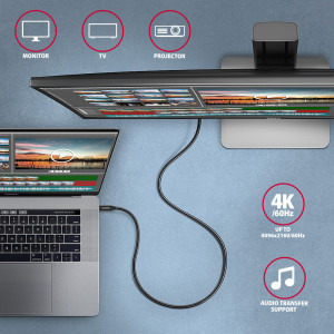 AXAGON USB-C 3.2 Gen 2 Male la USB-C 3.2 Gen 2 Male, 1 m, PD 100W, 5A, Negru