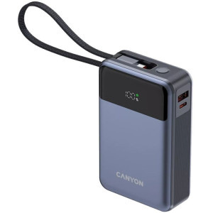 Canyon OnPower PB-600, 20000 mAh, 1x USB, 1x USB-C, Power Delivery 65W, posibilitate incarcare laptop