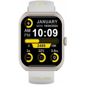 COLMi P86 auriu, curea din silicon gri-gablen