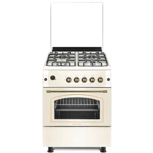 Aragaz Studio Casa VIVA60/60CREM, Gaz, 4 arzatoare, Sistem de siguranta, Aprindere integrata, Grill, Rotisor, Clasa A, 60 cm, Crem