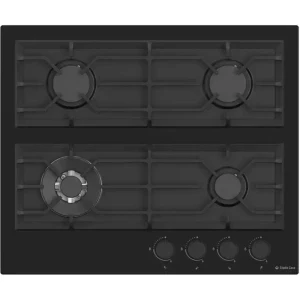 Plita incorporabila Studio Casa PG60RIALTO, Gaz, 4 arzatoare, Aprindere electrica integrata, Sistem de siguranta, Gratar fonta, 60 cm, Negru
