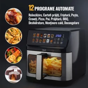 iHunt Friteuza cu aer cald Bro, 2300W, 11L, Negru/Argintiu