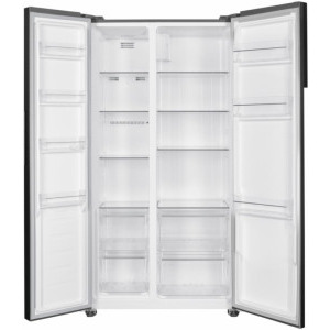 Heinner HSBS-HM442NFINVXD, 442 L, Clasa D, Full No Frost, Inverter, Control electronic, Iluminare LED, 177 cm, Inox