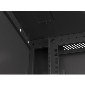 Lanberg WF01-6604-10B 4U, Wall mount, 600 x 600, Glass door, Black