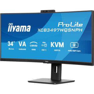 IIyama ProLite XCB3497WQSNPH-B1 Curbat 34 inch UWQHD VA 0.4 ms 120 Hz Webcam USB-C FreeSync Premium