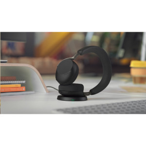 Jabra On-Ear, Evolve3 75, UC Link390c, Black + Wireless Charging Pad